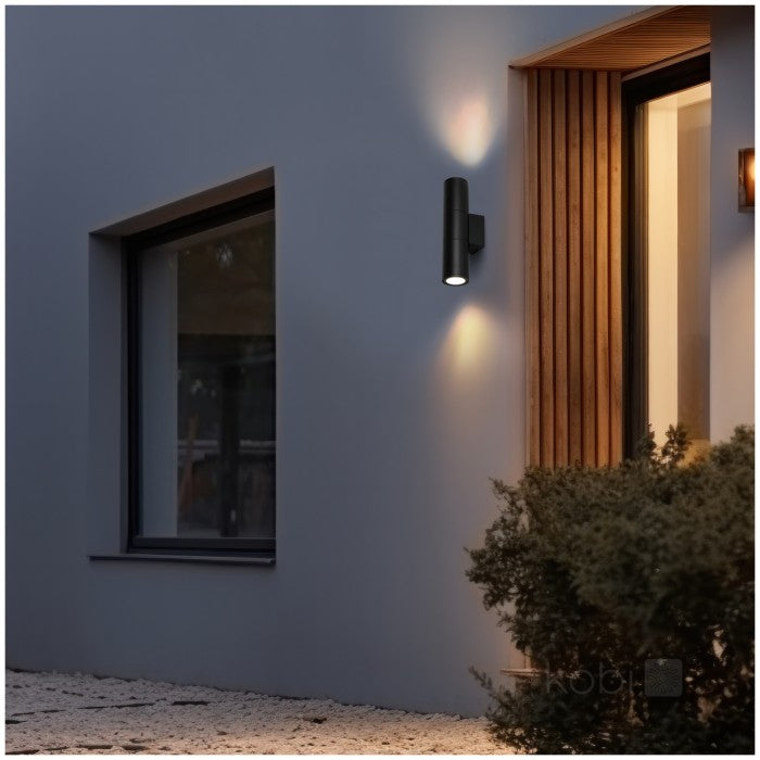 LED-Wall luminaire QUAZAR 3 up/down, black IP44