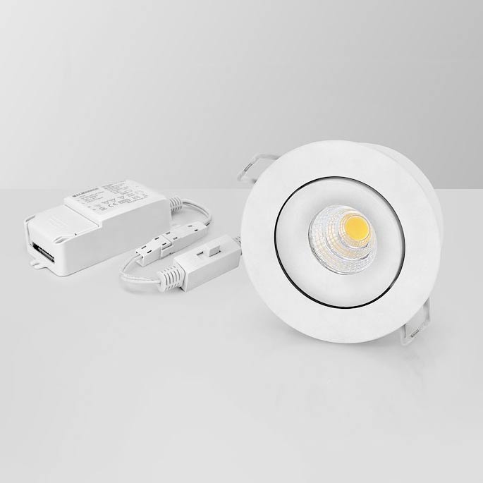 7W LED-alasvalo MD-70 NXT valkoinen, ~630lm, 35°, 3-CCT 2700-3000-4000K, CRI>95, IP44, himmennettävä