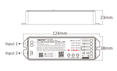 MiBoxer ML5 Matter LED-ohjaimen mitat ja asennusmitat