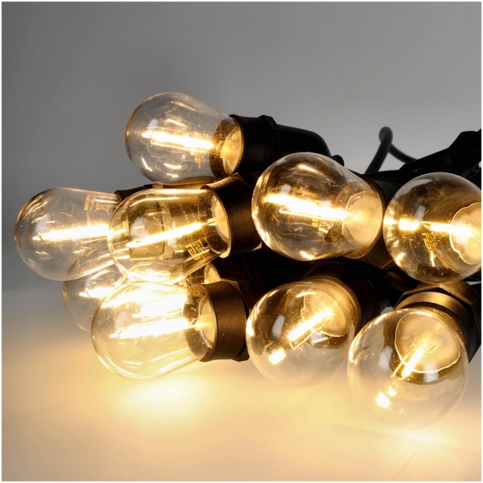 Valoketjusetti MIMOSA2 20m & 20kpl 1W 2700K E27 LED-polttimoa, IP44 ulkokäyttöön sopiva
