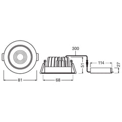 osram-ip65-himmennettävä-led-alasvalo-8w-mitat