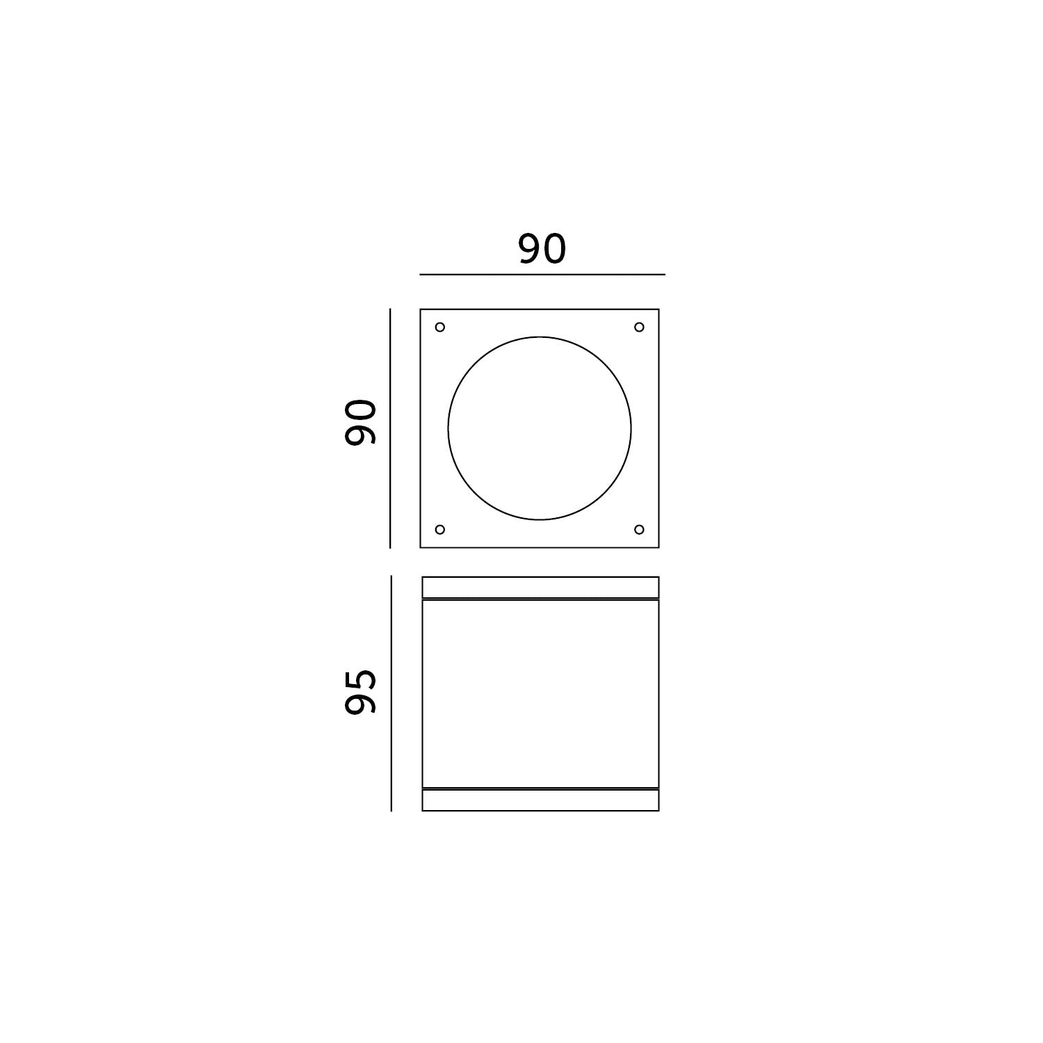 LED-QUERK 1 surface-mounted square ceiling light, black IP54