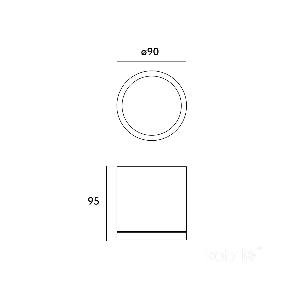 LED-QUERK 2 surface-mounted ceiling light, round, black IP54