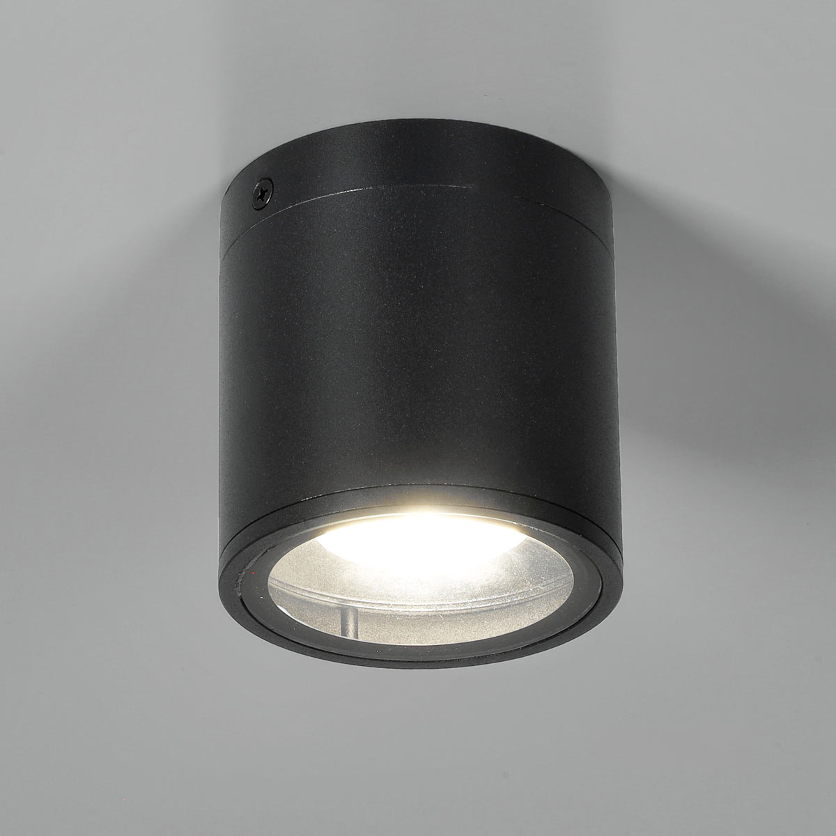 LED-QUERK 2 surface-mounted ceiling light, round, black IP54