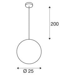 rotoball25-pallo-riippuvalaisin-mitat