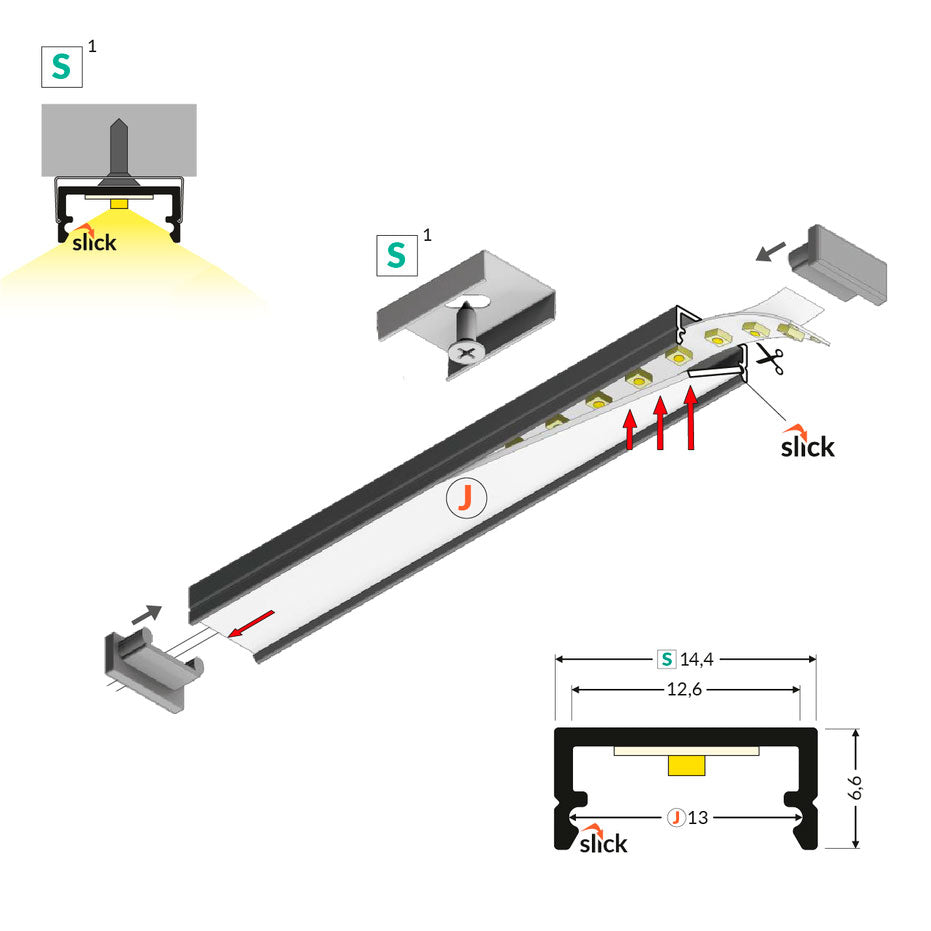 Begton12 LED-profile 2m