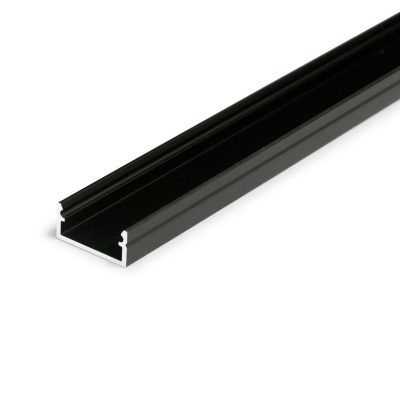 SUORA12 LED-profiili anodisoitu alumiini musta, pinta-asennettava edullinen LED-profiili