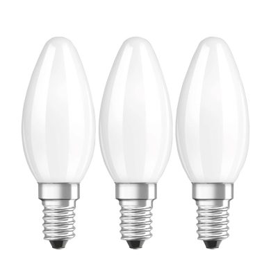 3kpl paketti E14 2700K Osram LED-polttimoita, 2700K lämmin valkoinen valonsävy, E14 kynttilälamput