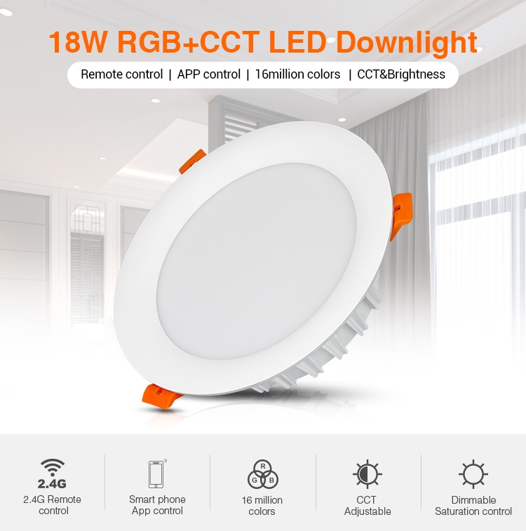 18W RGB+CCT LED-alasvalo 1500lm - WiFi - Smart LED 2.4G