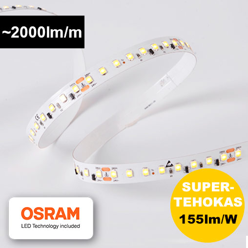 Supertehokas 14W/m 24V LED-nauha 155lm/W