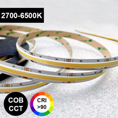 cct cob pisteetön värilämpötilasäädettävä led-nauha 2700-6500K