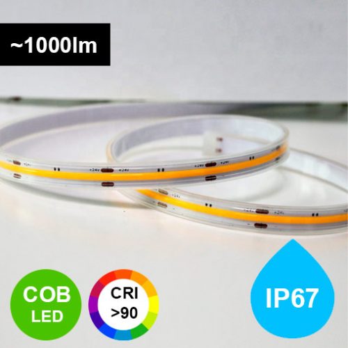 IP67 COB LED-valonauha 10W/m 24V pisteetön kosteussuojattu