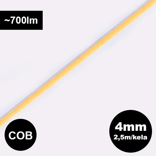 4mm LED-valonauha, pisteetön COB