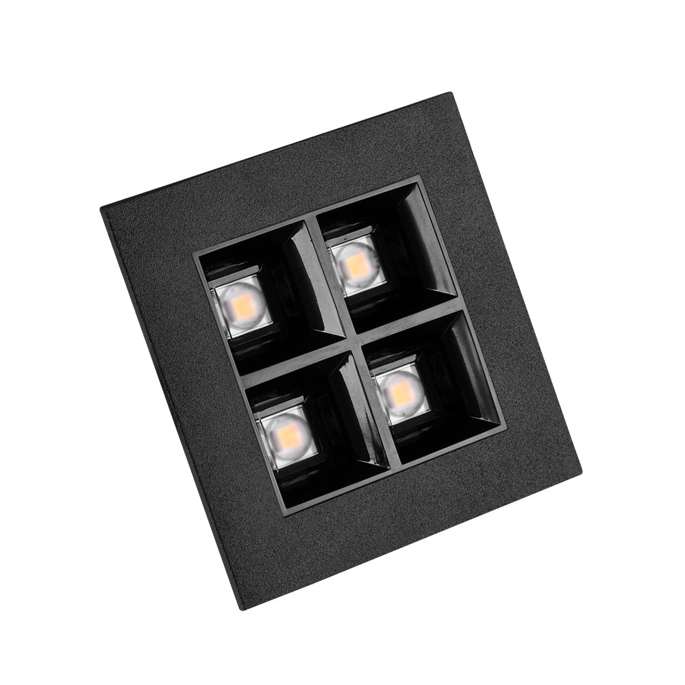 DALI LED-alasvalo DT8 tunable white, värilämpötilasäädettävä, musta neliö