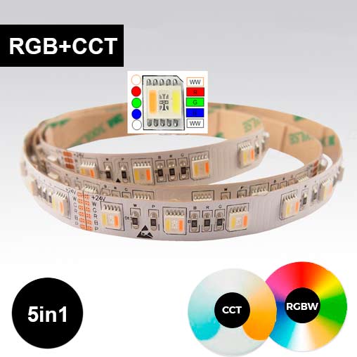 RGB+CCT LED-nauha 24W/m 24V 2500-6500K