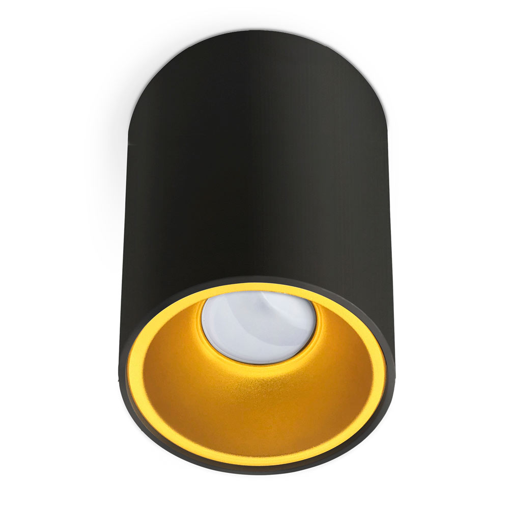KIVI LED-valaisin pinta-asennettava musta, kultainen sisäosa GU10